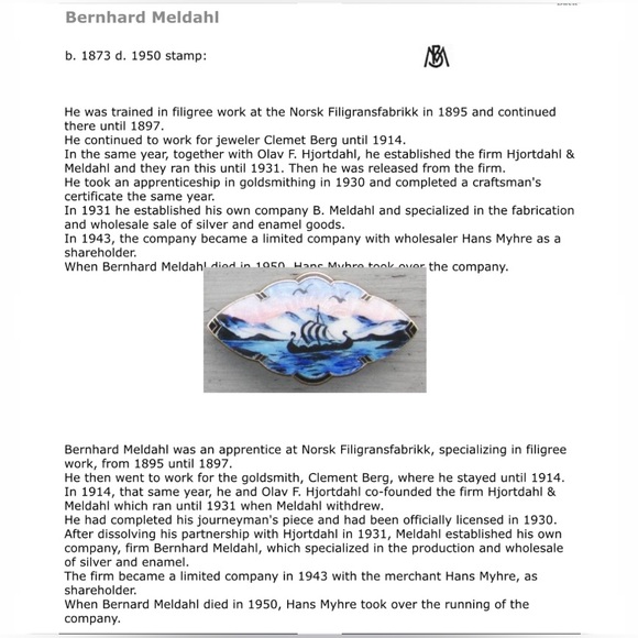 Hallmarked Sterling Silver Meldahl Enamel Brooch - Picture 16 of 16